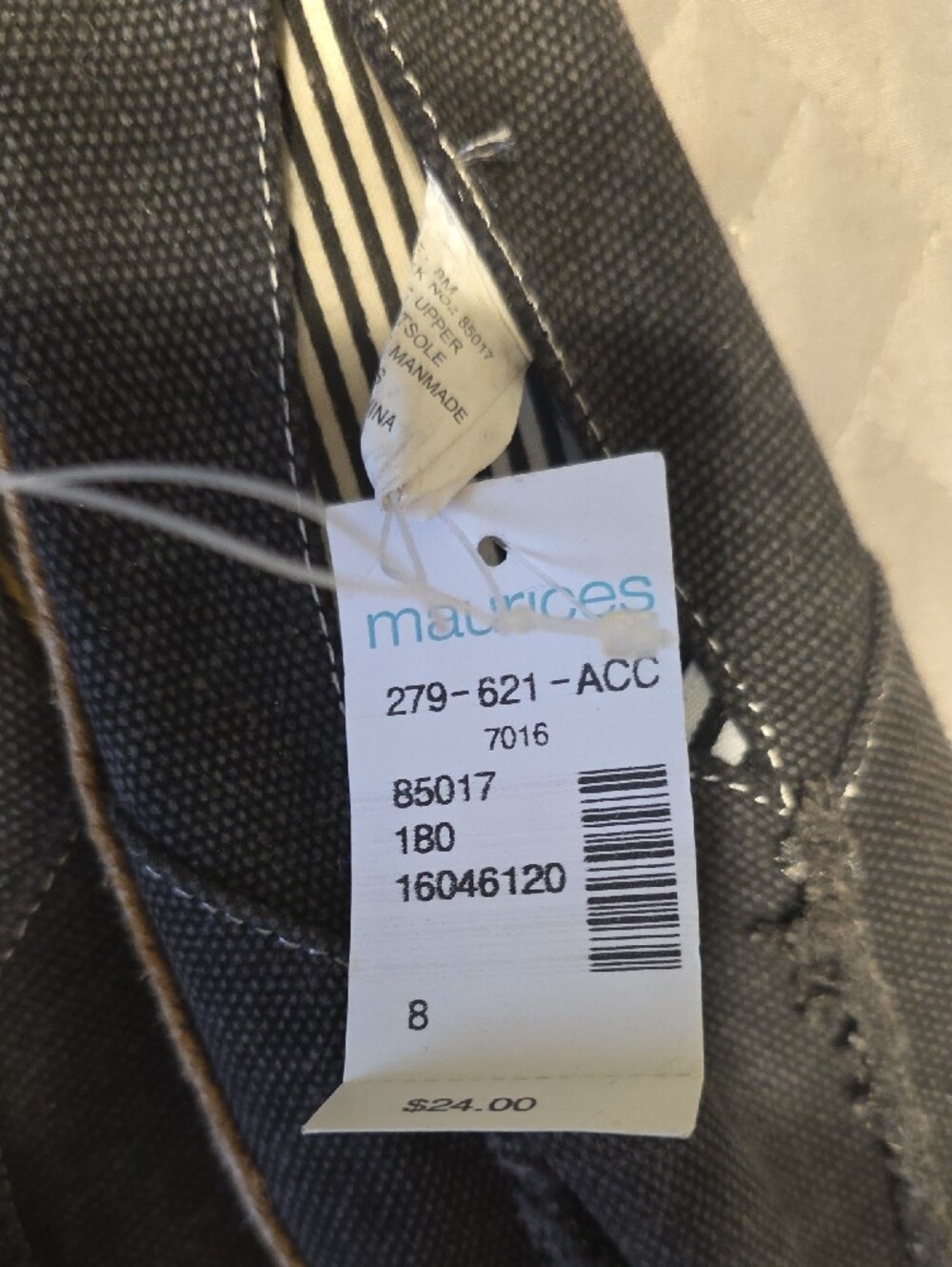 Maurices Men's Slip-On Canvas Loafers - Charcoal - Picture 4 of 4
